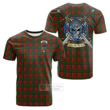 Turnbull Tartan Cotton T-shirt with Family Crest Celtic Skull Style