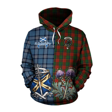 Turnbull Tartan Cotton Hoodie Happy St. Andrew's Day Half Tartan Style