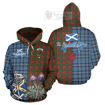 Turnbull Tartan Hoodie Happy St. Andrew's Day Half Tartan Style