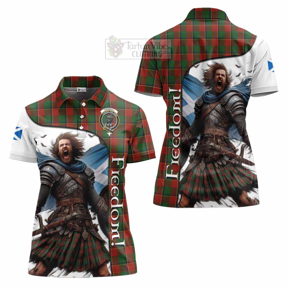 Tartan Vibes Clothing Turnbull Crest Tartan Women's Polo Shirt Inspired by the Freedom of Scottish Warrior