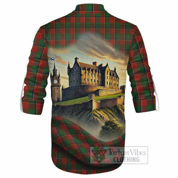 Turnbull Tartan Family Crest Ghillie Kilt Shirt with Scottish Ancient Castle Style - Tartan Vibes Clothing