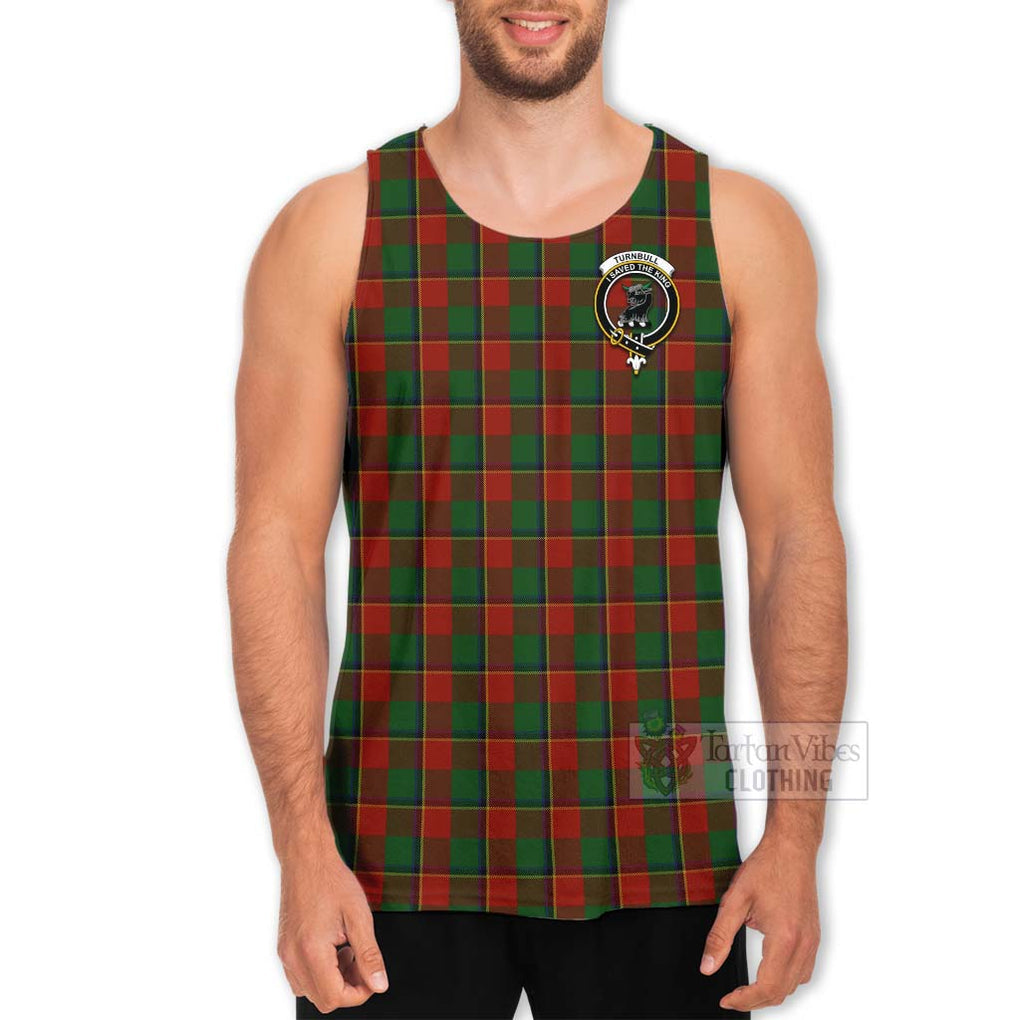 Tartan Vibes Clothing Turnbull Tartan Men's Tank Top with Family Crest Celtic Skull Style