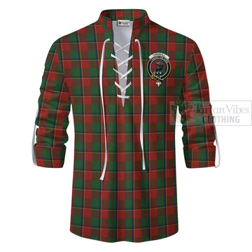 Turnbull Tartan Ghillie Kilt Shirt with Family Crest Celtic Skull Style