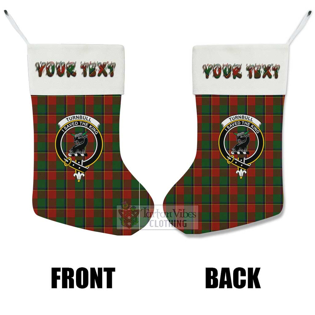 Tartan Vibes Clothing Turnbull Tartan Family Crest Christmas Stocking with Personalized Text