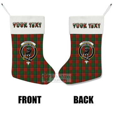 Turnbull Tartan Family Crest Christmas Stocking with Personalized Text