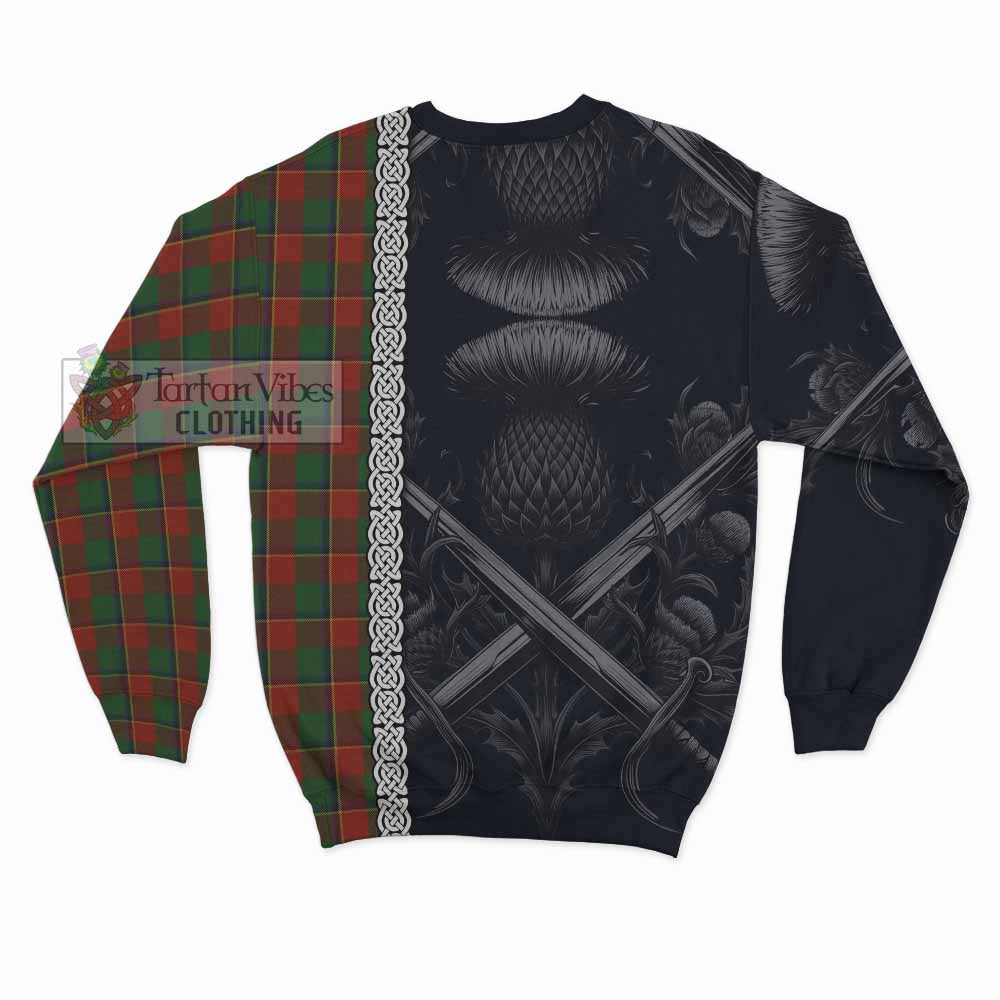 Tartan Vibes Clothing Turnbull Tartan Sweatshirt with Family Crest Cross Sword Thistle Celtic Vibes