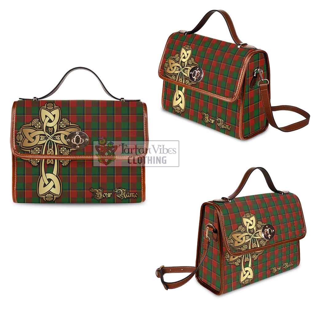 Tartan Vibes Clothing Turnbull Tartan Waterproof Canvas Bag Golden Thistle Celtic Cross Style