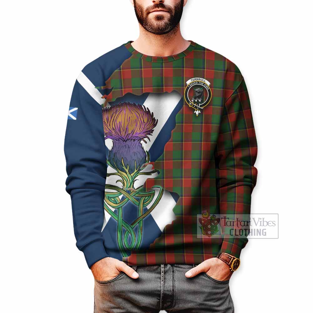 Turnbull Tartan Family Crest Sweatshirt Scottish Thistle Celtic Inspired - Tartan Vibes Clothing