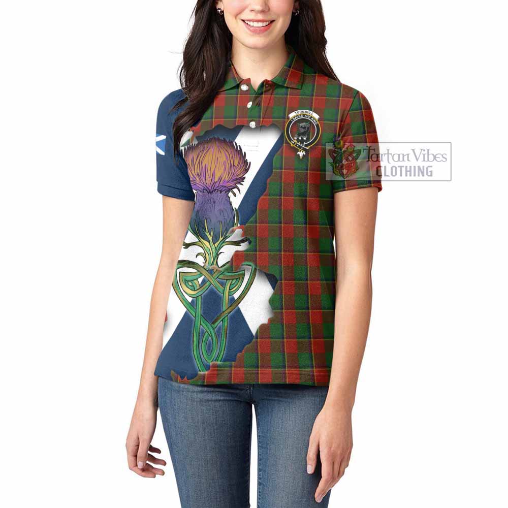 Turnbull Tartan Family Crest Women's Polo Shirt Scottish Thistle Celtic Inspired - Tartan Vibes Clothing