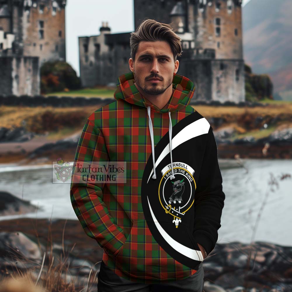 Tartan Vibes Clothing Turnbull Tartan Cotton Hoodie with Family Crest Circle Style