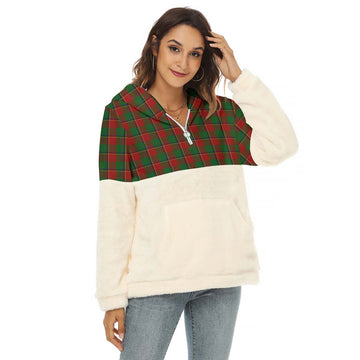 Turnbull Tartan Women's Borg Fleece Hoodie With Half Zip