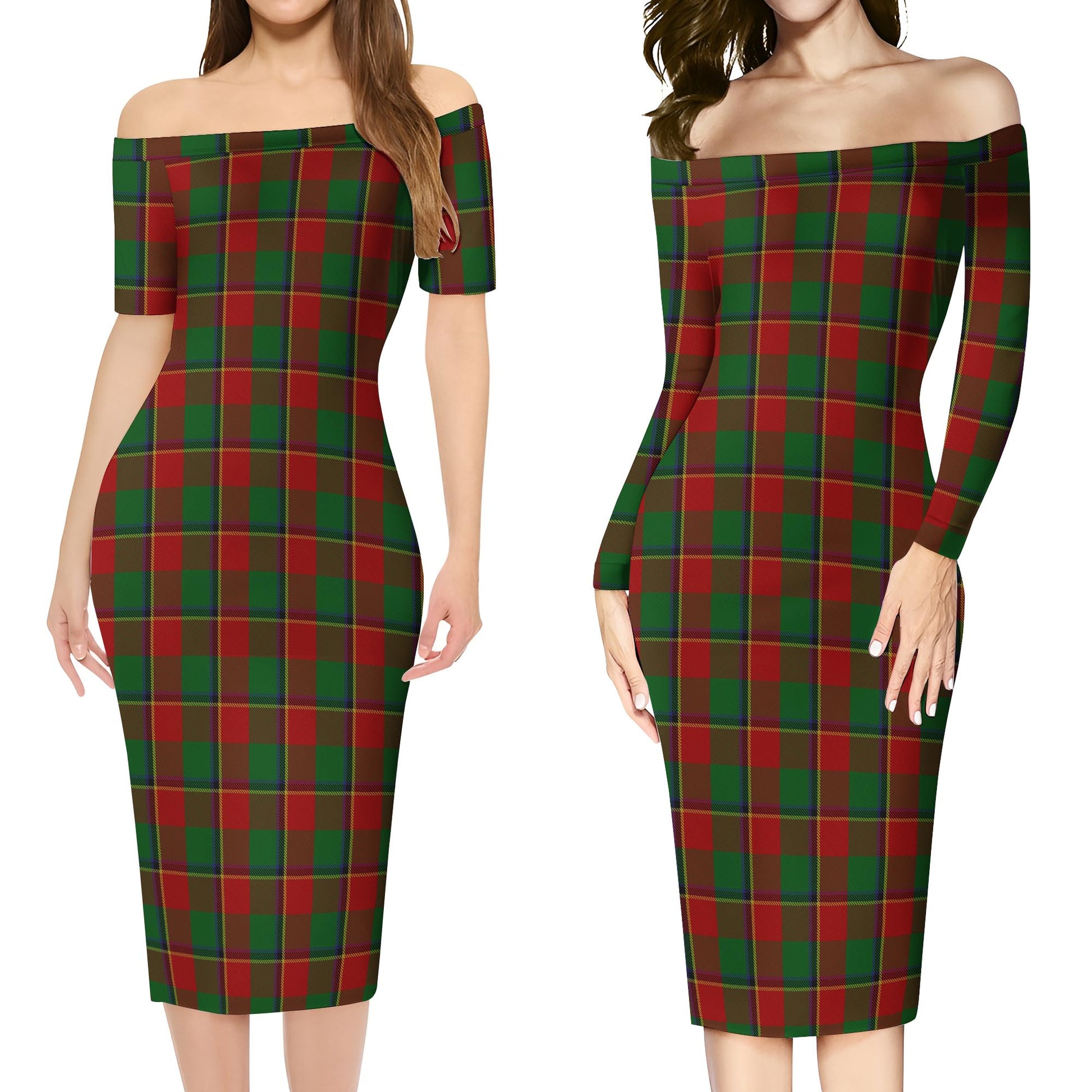 Turnbull Dress Tartan Off Shoulder Lady Dress Women's Dress - Tartanvibesclothing