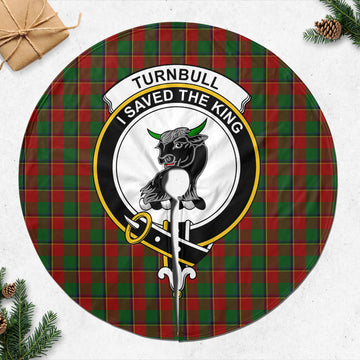 Turnbull Dress Tartan Christmas Tree Skirt with Family Crest