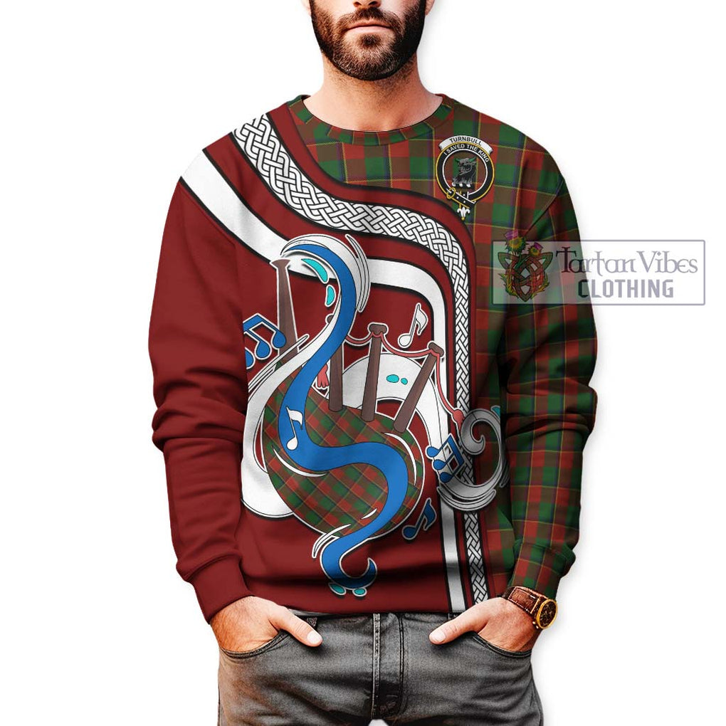 Tartan Vibes Clothing Turnbull Dress Tartan Sweatshirt with Epic Bagpipe Style