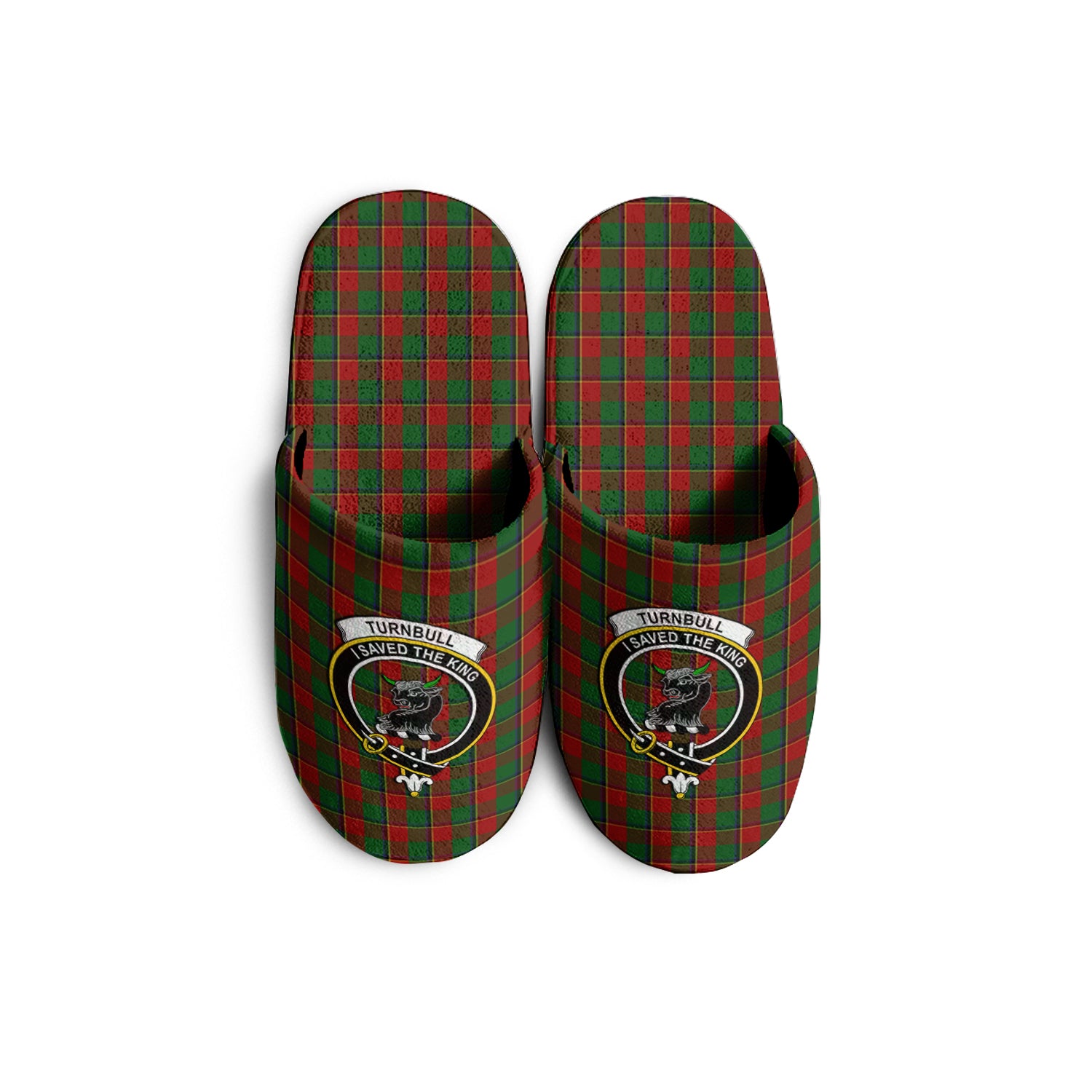 Turnbull Dress Tartan Home Slippers with Family Crest - Tartanvibesclothing Shop