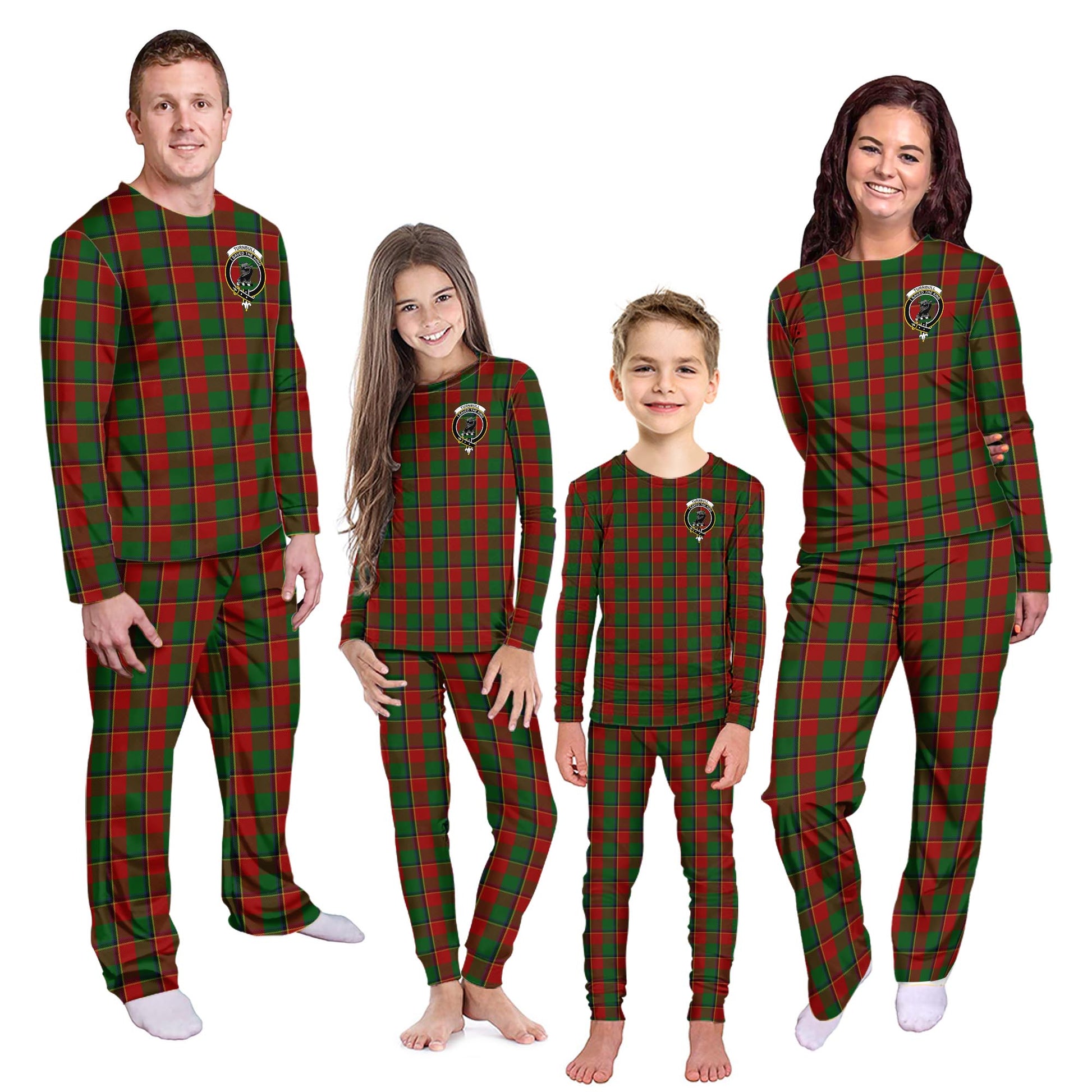 Turnbull Dress Tartan Pajamas Family Set with Family Crest - Tartanvibesclothing