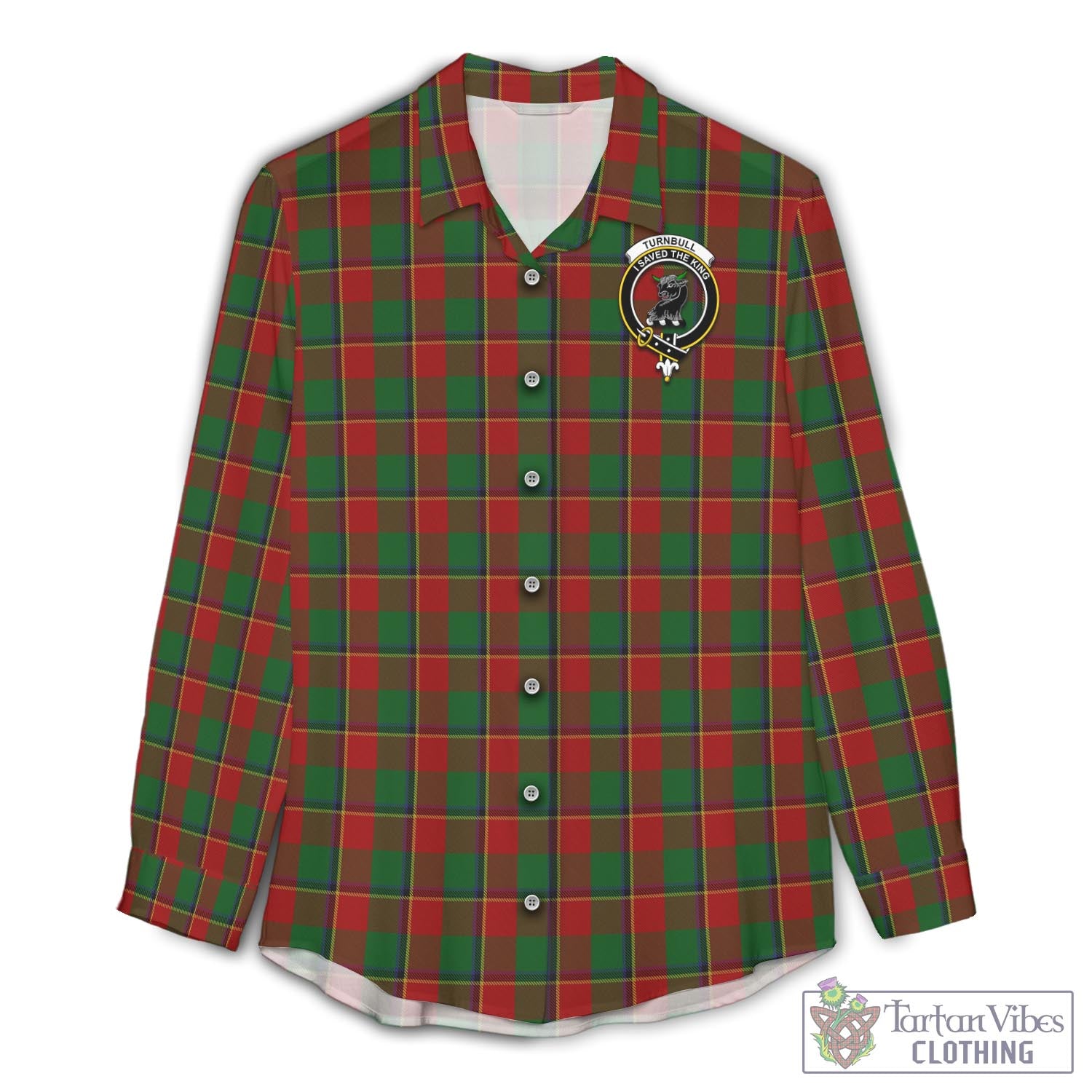 Tartan Vibes Clothing Turnbull Dress Tartan Womens Casual Shirt with Family Crest