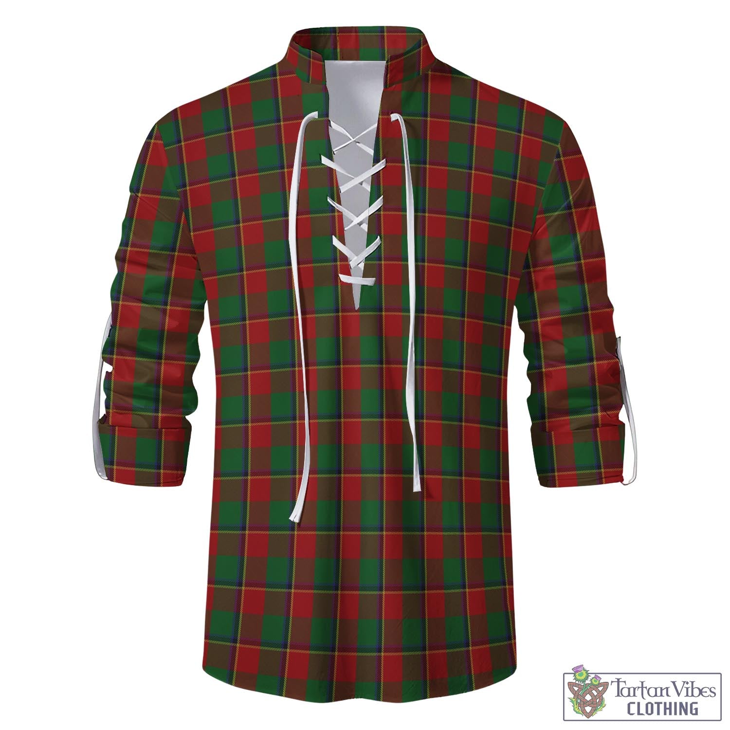 Tartan Vibes Clothing Turnbull Dress Tartan Men's Scottish Traditional Jacobite Ghillie Kilt Shirt