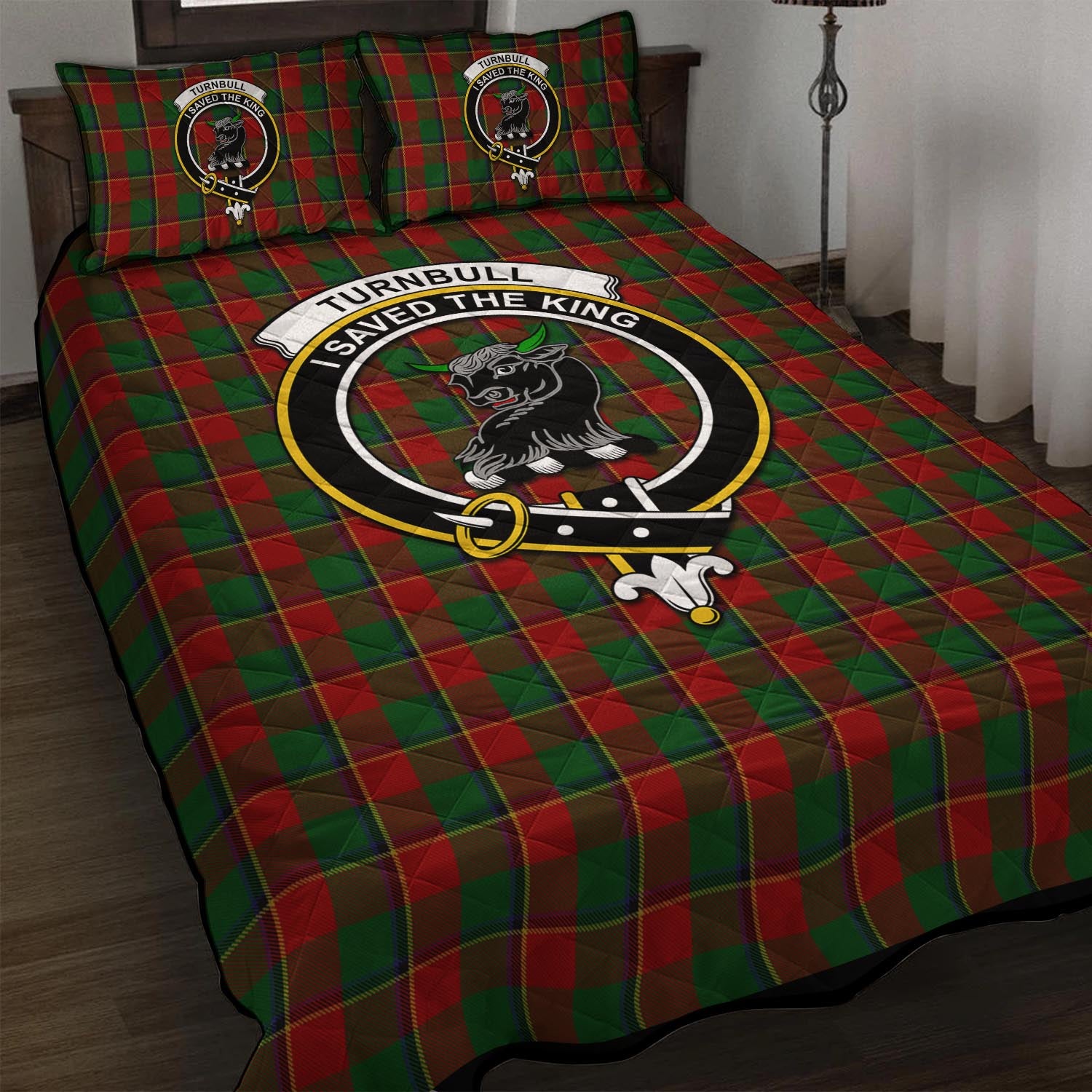 Turnbull Tartan Quilt Bed Set with Family Crest - Tartan Vibes Clothing