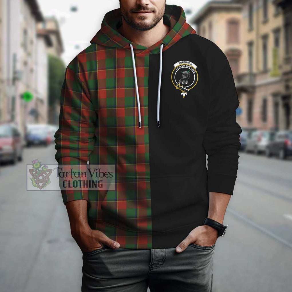 Turnbull Tartan Hoodie with Family Crest and Half Of Me Style - Tartanvibesclothing Shop