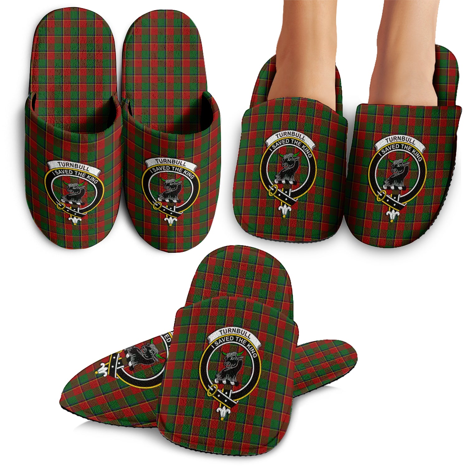 Turnbull Tartan Home Slippers with Family Crest - Tartan Vibes Clothing