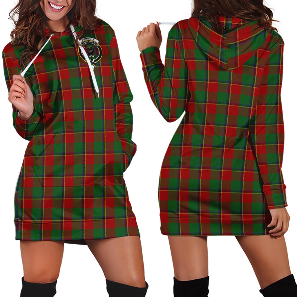 Turnbull Tartan Hoodie Dress with Family Crest - Tartan Vibes Clothing