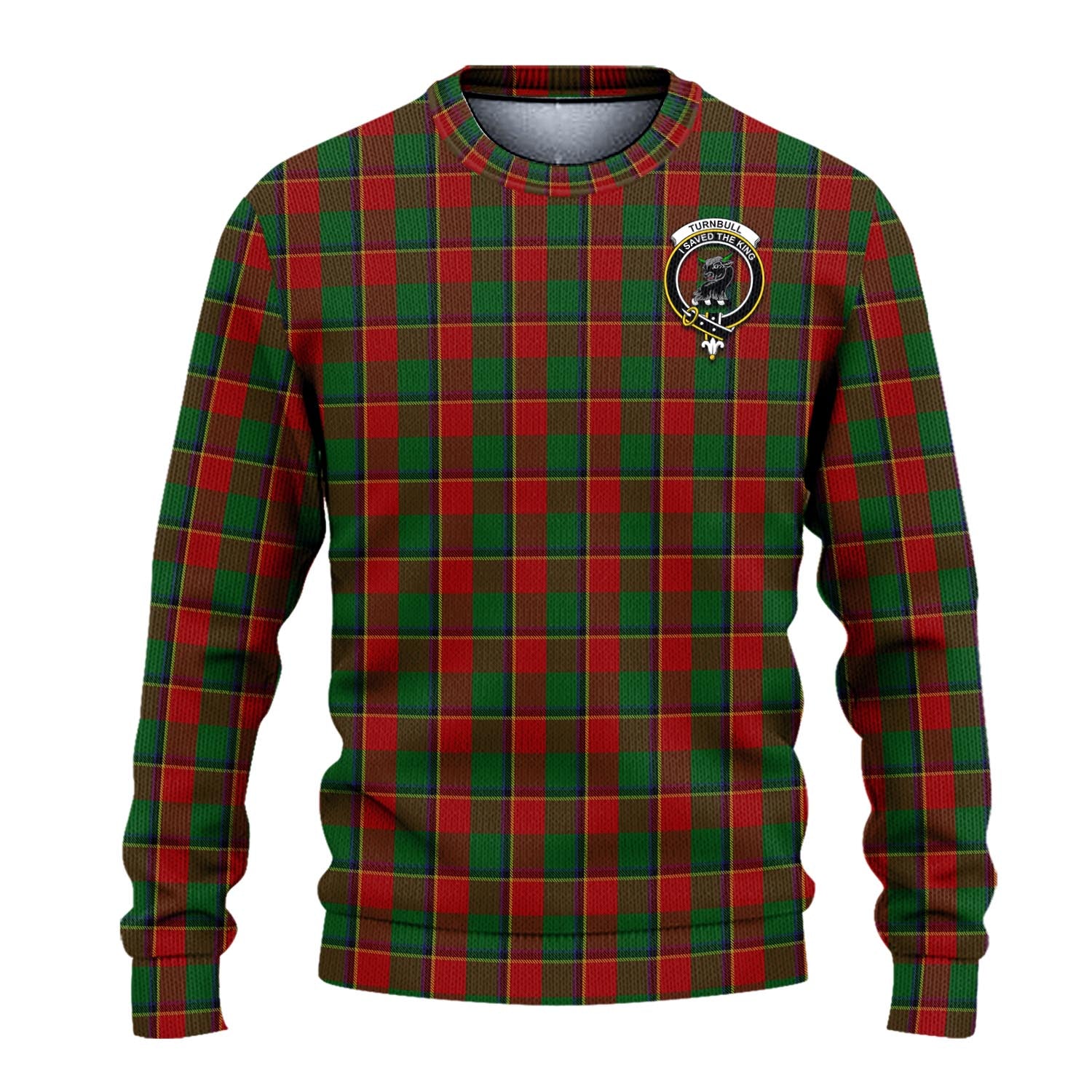 Turnbull Dress Tartan Knitted Sweater with Family Crest - Tartanvibesclothing