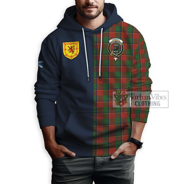 Turnbull Tartan Hoodie Alba with Scottish Lion Royal Arm Half Style