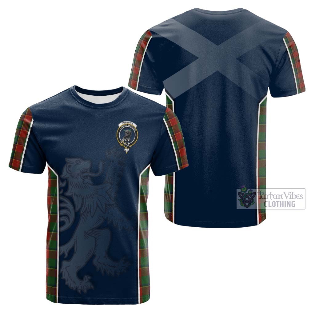 Tartan Vibes Clothing Turnbull Dress Tartan Cotton T-shirt with Family Crest and Lion Rampant Vibes Sport Style