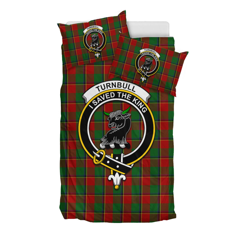 Turnbull Tartan Bedding Set with Family Crest - Tartan Vibes Clothing