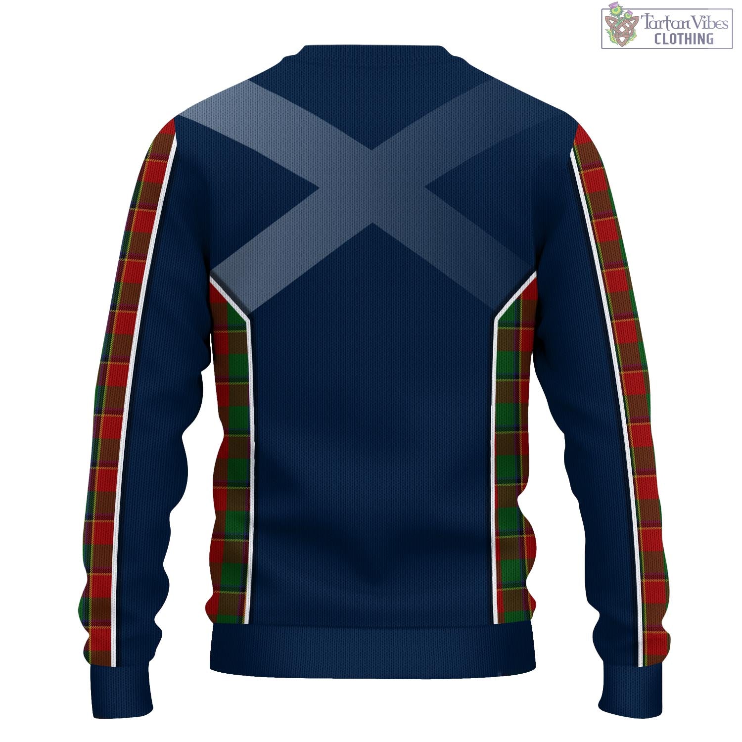 Tartan Vibes Clothing Turnbull Dress Tartan Knitted Sweatshirt with Family Crest and Scottish Thistle Vibes Sport Style