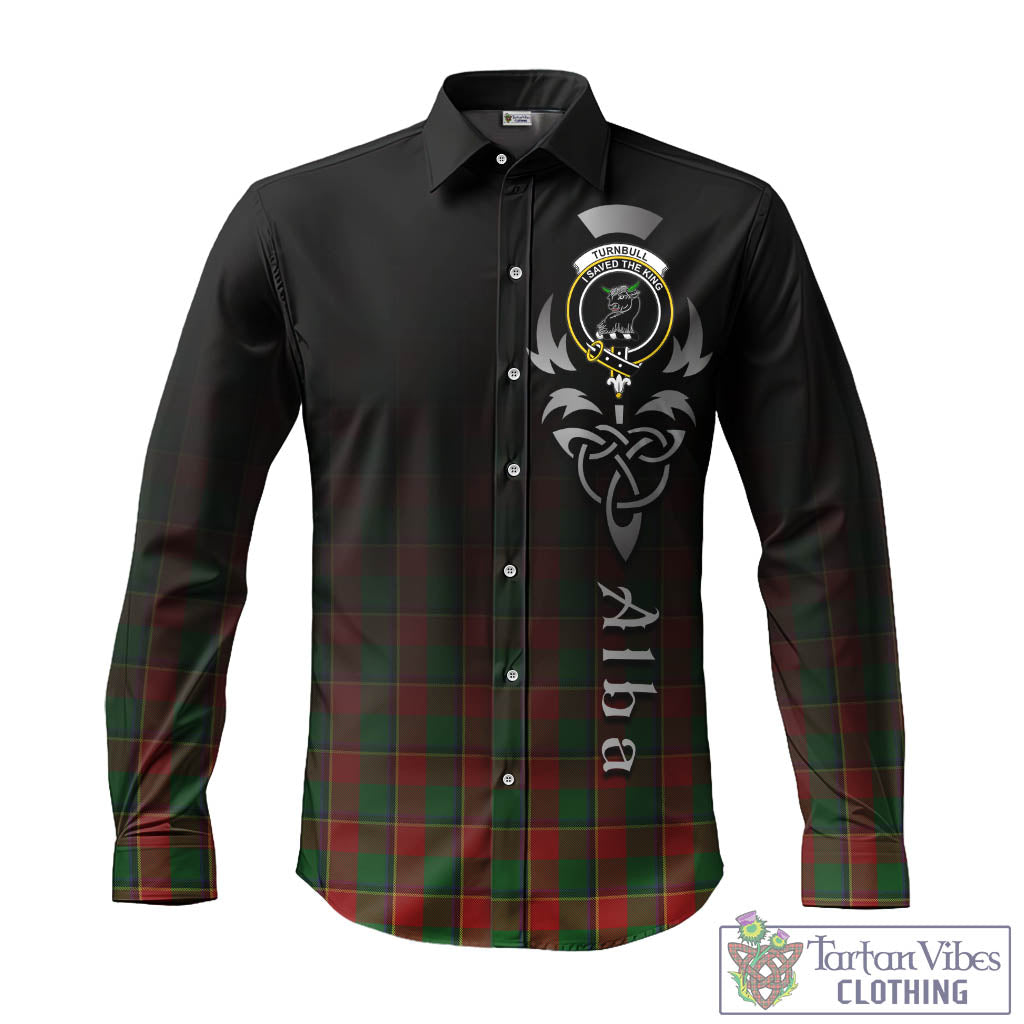 Tartan Vibes Clothing Turnbull Dress Tartan Long Sleeve Button Up Featuring Alba Gu Brath Family Crest Celtic Inspired