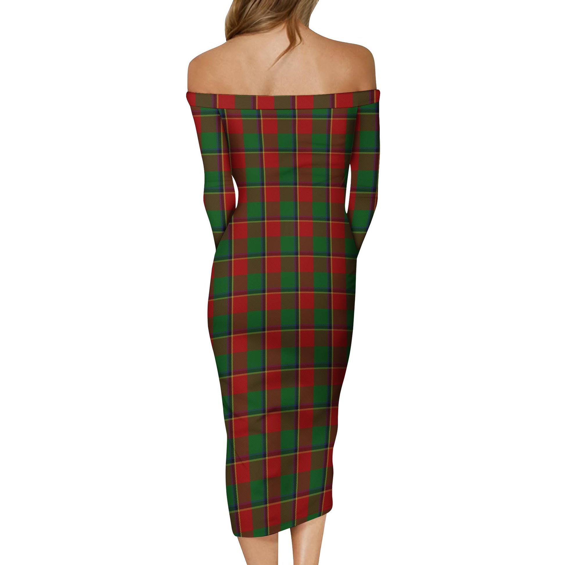 Turnbull Dress Tartan Off Shoulder Lady Dress - Tartanvibesclothing