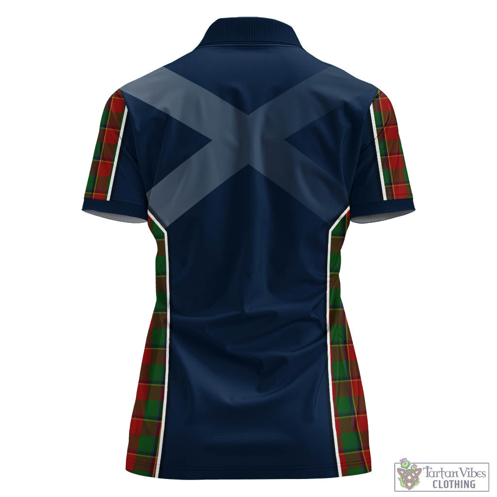 Tartan Vibes Clothing Turnbull Dress Tartan Women's Polo Shirt with Family Crest and Scottish Thistle Vibes Sport Style