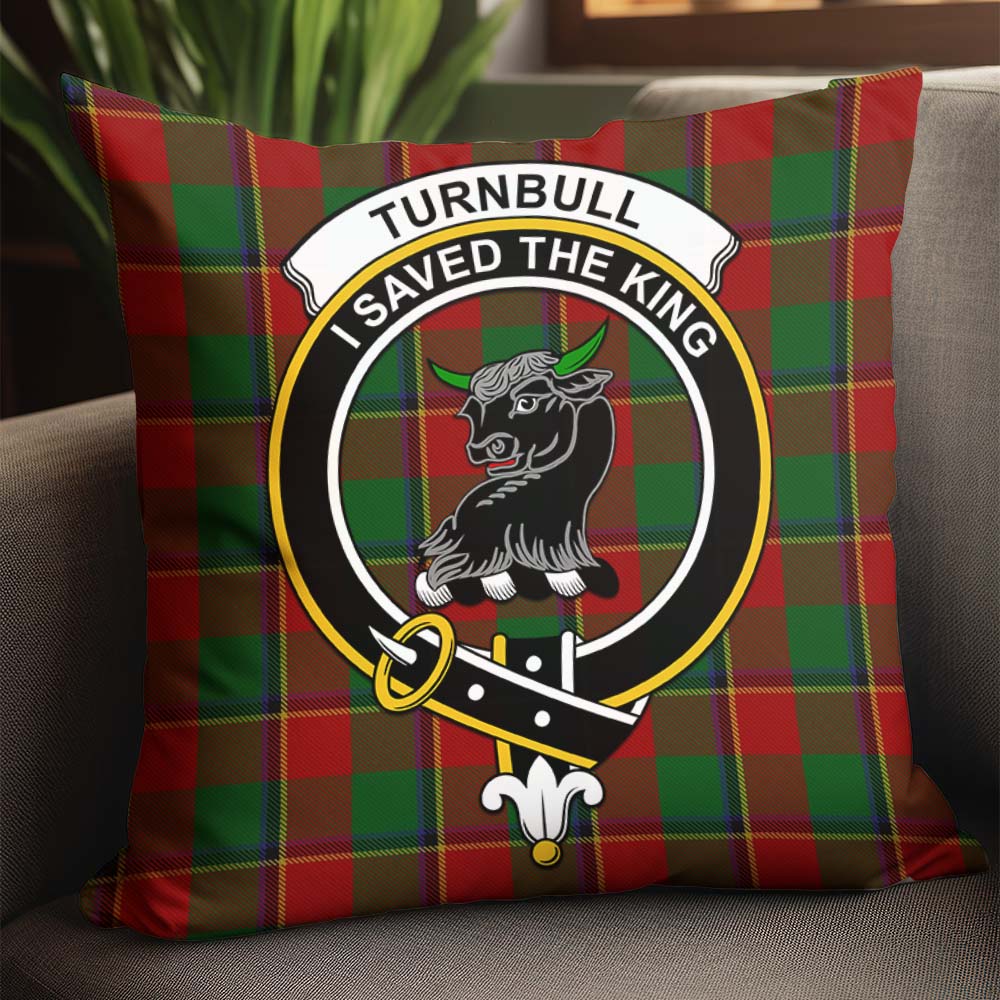 Turnbull Dress Tartan Pillow Cover with Family Crest - Tartanvibesclothing