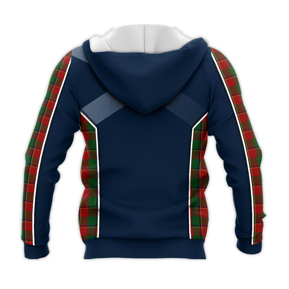 Tartan Vibes Clothing Turnbull Dress Tartan Knitted Hoodie with Family Crest and Scottish Thistle Vibes Sport Style