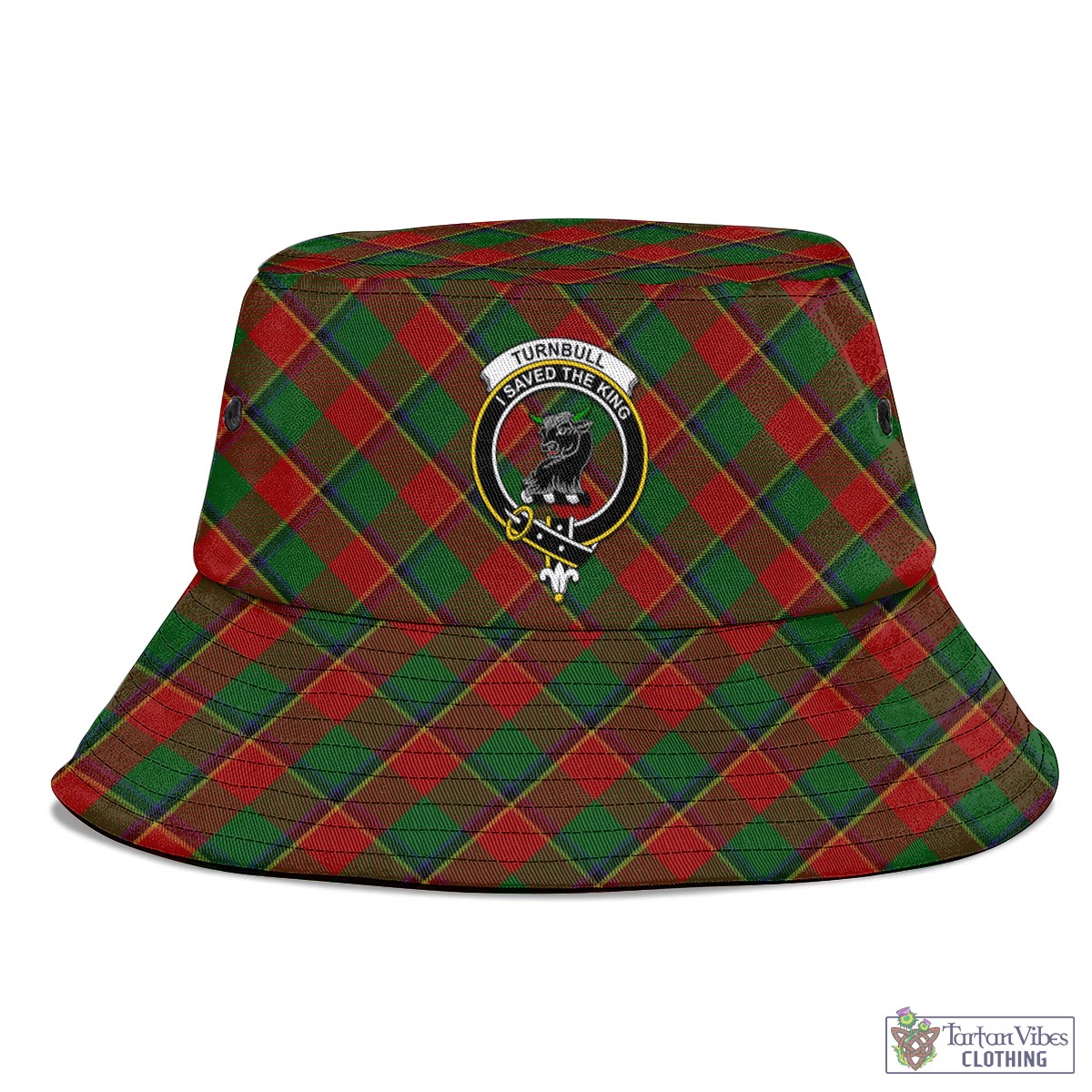 Tartan Vibes Clothing Turnbull Dress Tartan Bucket Hat with Family Crest