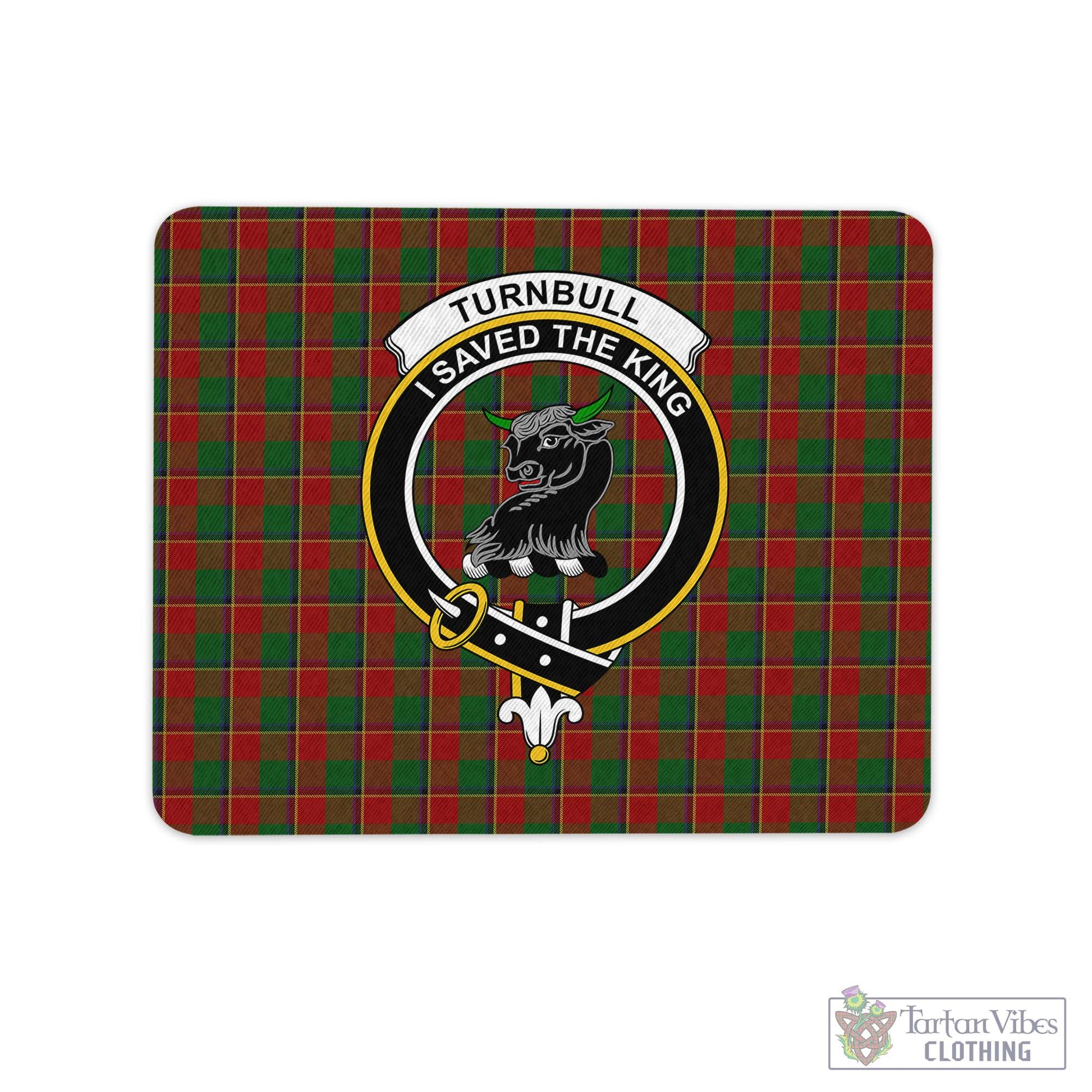 Tartan Vibes Clothing Turnbull Dress Tartan Mouse Pad with Family Crest