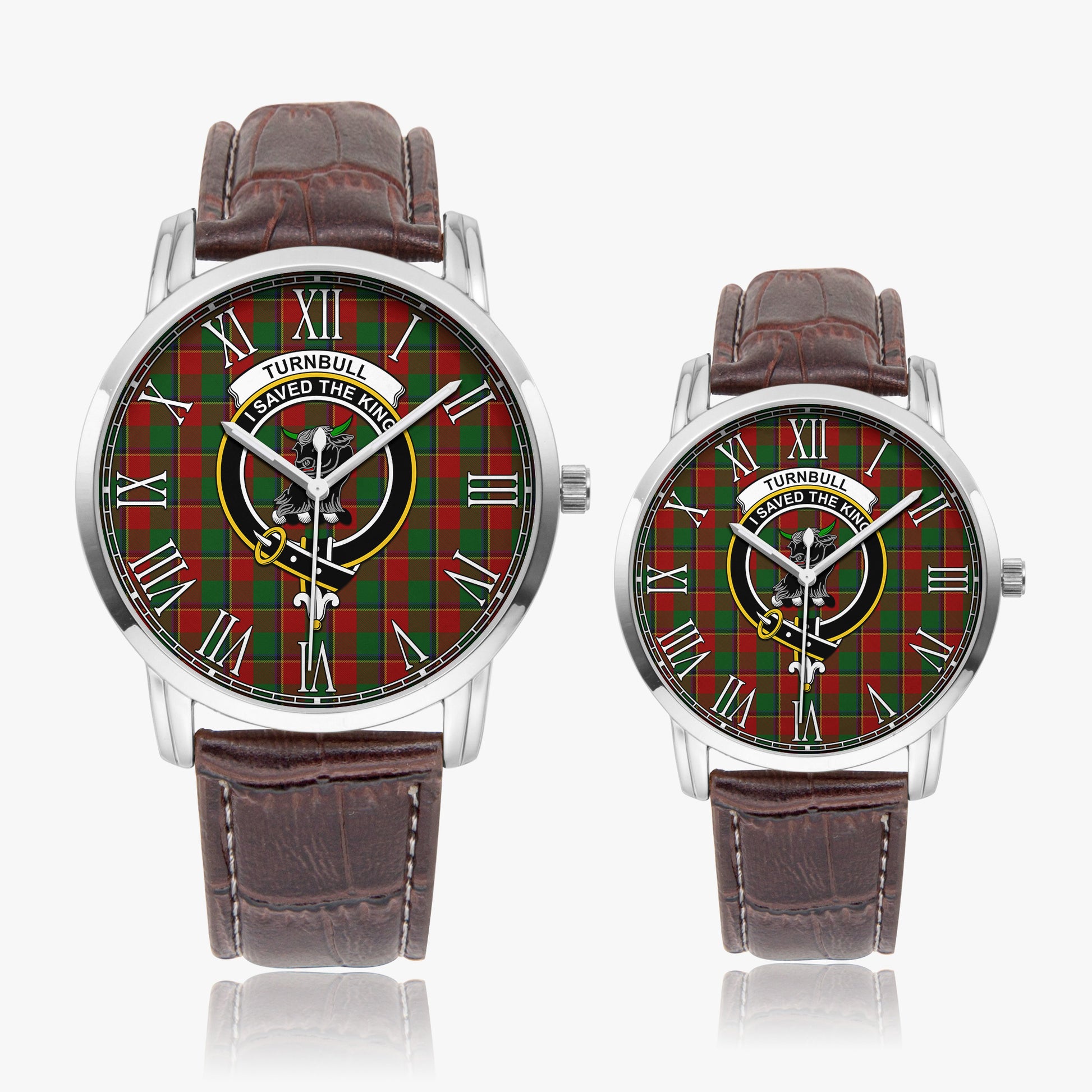 Turnbull Dress Tartan Family Crest Leather Strap Quartz Watch - Tartanvibesclothing