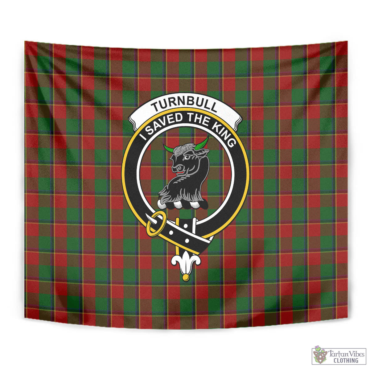 Tartan Vibes Clothing Turnbull Dress Tartan Tapestry Wall Hanging and Home Decor for Room with Family Crest