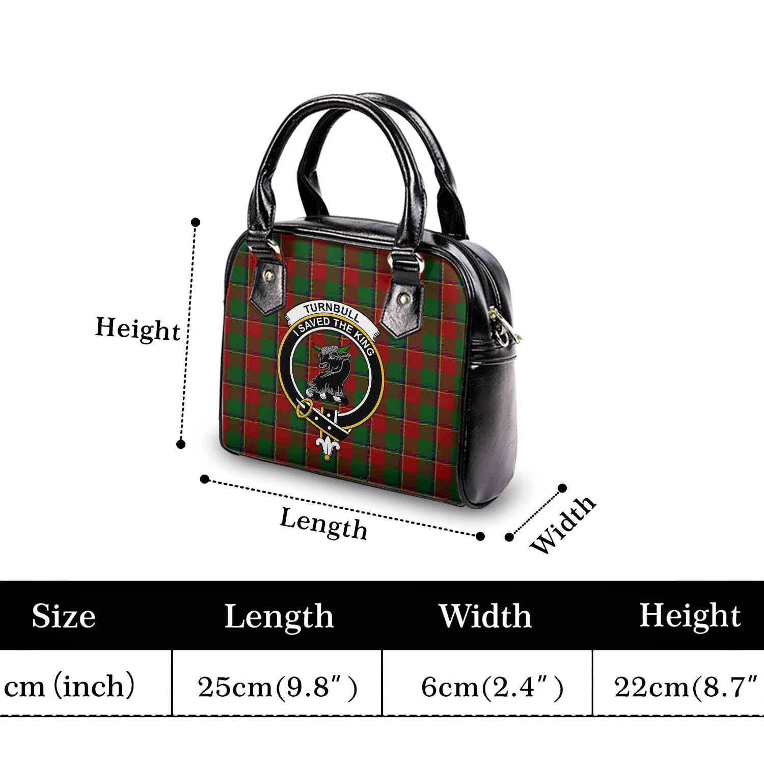 Turnbull Dress Tartan Shoulder Handbags with Family Crest - Tartanvibesclothing