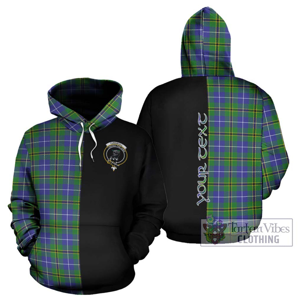 Turnbull Hunting Tartan Hoodie with Family Crest and Half Of Me Style Zip Hoodie - Tartanvibesclothing Shop