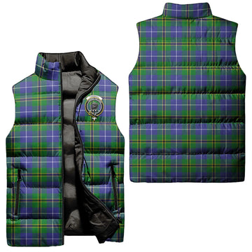 Turnbull Hunting Tartan Sleeveless Puffer Jacket with Family Crest