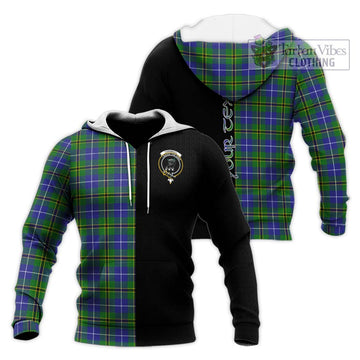 Turnbull Hunting Tartan Knitted Hoodie with Family Crest and Half Of Me Style