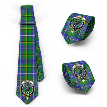 Turnbull Hunting Tartan Classic Necktie with Family Crest