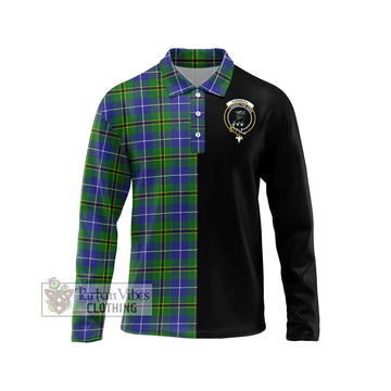 Turnbull Hunting Tartan Long Sleeve Polo Shirt with Family Crest and Half Of Me Style