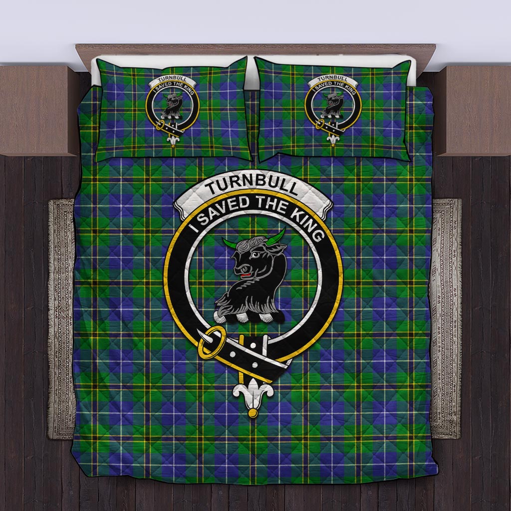 Turnbull Hunting Tartan Quilt Bed Set with Family Crest Twin - Tartan Vibes Clothing