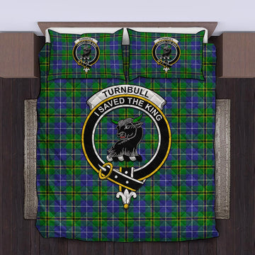 Turnbull Hunting Tartan Quilt Bed Set with Family Crest