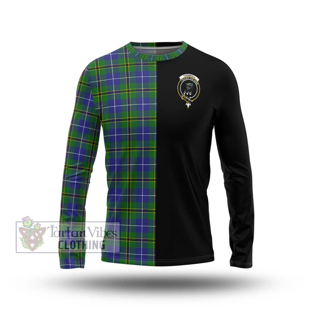 Turnbull Hunting Tartan Long Sleeve T-Shirt with Family Crest and Half Of Me Style Unisex - Tartanvibesclothing Shop