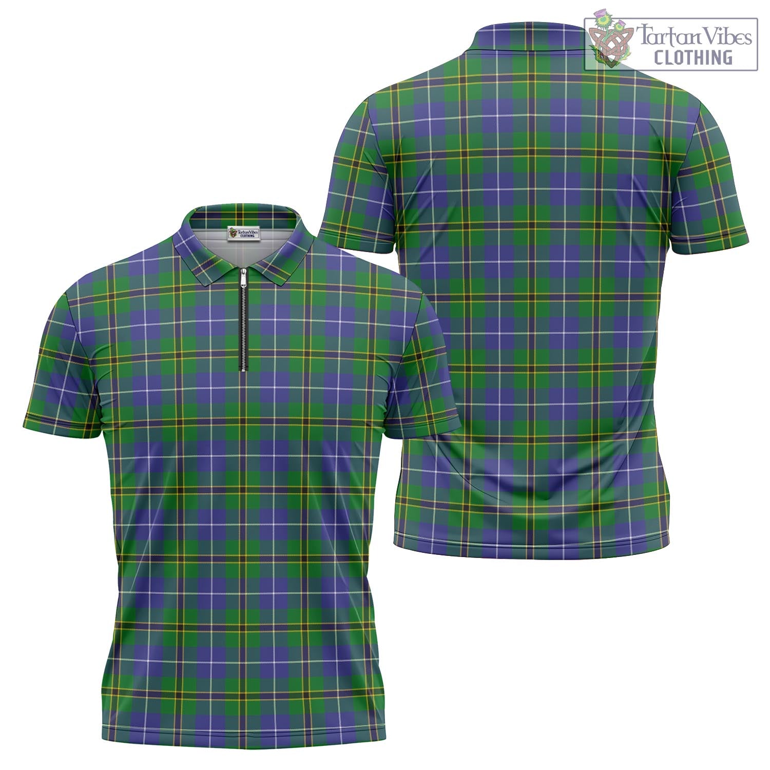 Tartan Vibes Clothing Turnbull Hunting Tartan Zipper Polo Shirt